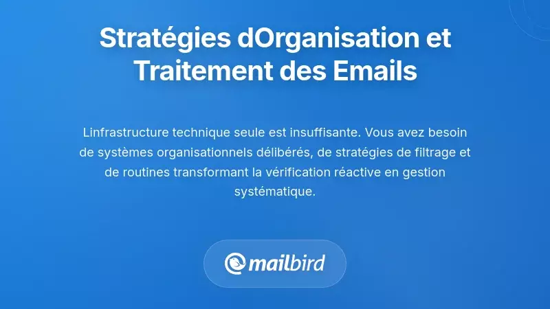 Mise en &oelig;uvre de strat&eacute;gies syst&eacute;matiques d&rsquo;organisation et de traitement des e-mails