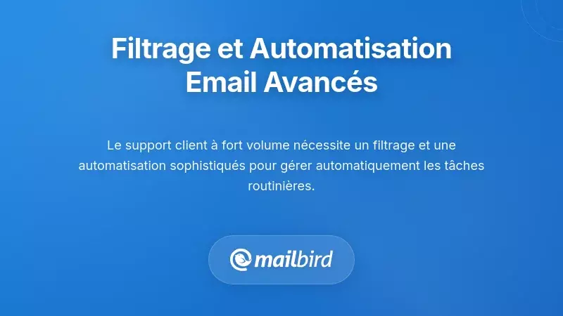 Flux de travail de filtrage et d'automatisation des emails pour rationaliser les demandes de support client en volume &eacute;lev&eacute;