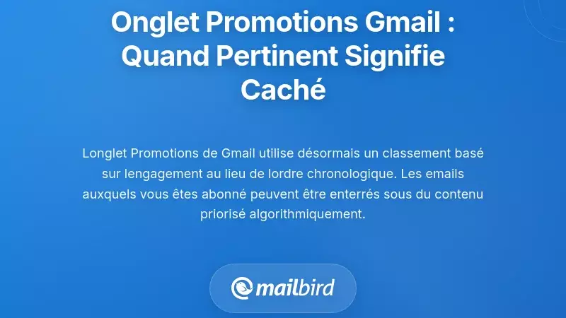 Évolution de l'onglet Promotions de Gmail : Quand 'Pertinent' signifie 'Caché'