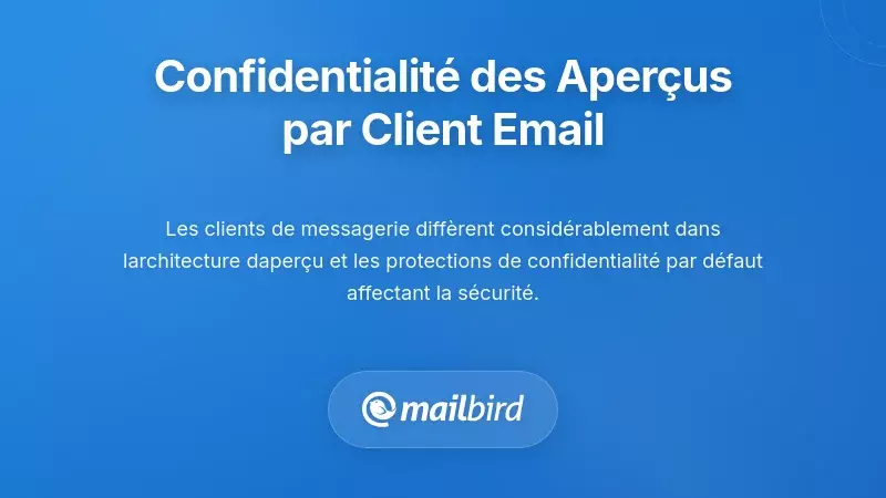 Comparaison des param&egrave;tres de confidentialit&eacute; des clients de messagerie pour la protection des aper&ccedil;us