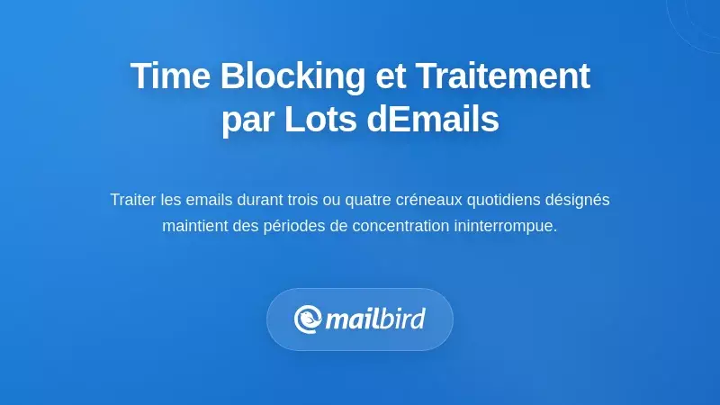 Mise en œuvre du time blocking et du traitement par lots pour les e-mails