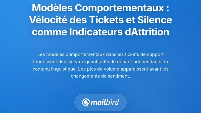 Schémas Comportementaux : Vélocité des Tickets et Silence comme Indicateurs de Désabonnement