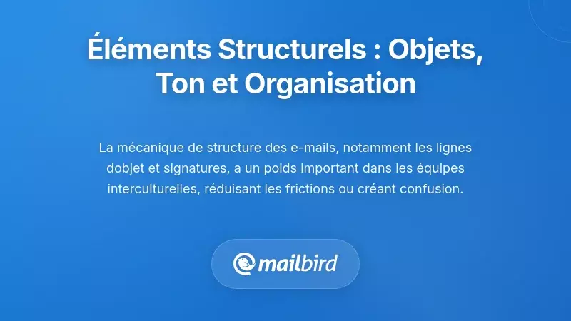 Éléments structurels : lignes d’objet, ton et organisation des e-mails