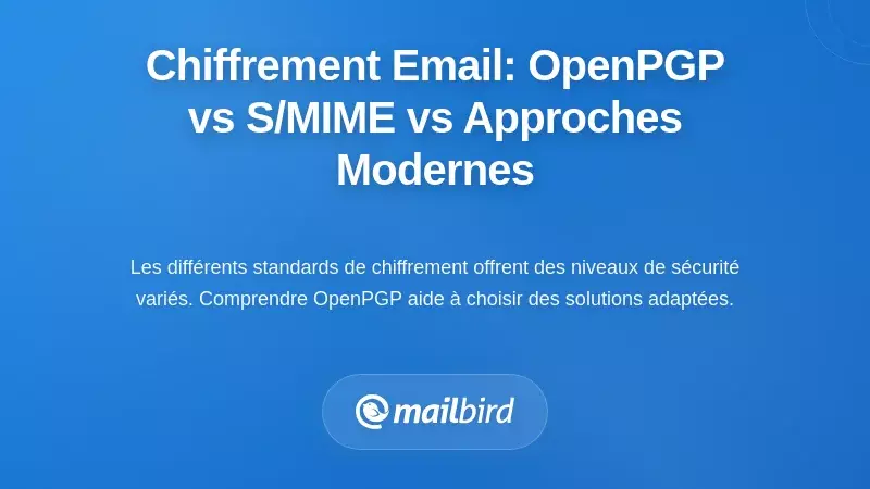 Normes de chiffrement des e-mails : OpenPGP vs S/MIME vs Approches modernes