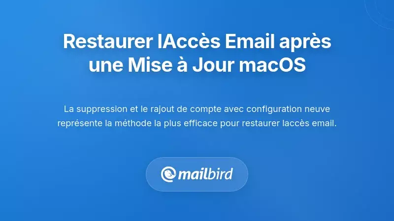 Solutions Pratiques : R&eacute;tablir l'Acc&egrave;s aux E-mails Apr&egrave;s les Mises &agrave; Jour macOS