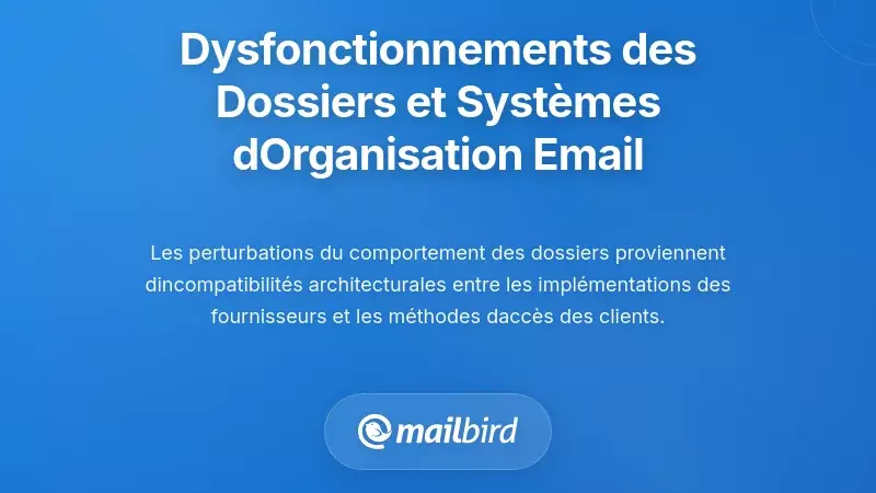 Disruptions du Comportement des Dossiers et &Eacute;checs du Syst&egrave;me d'Organisation des Courriels