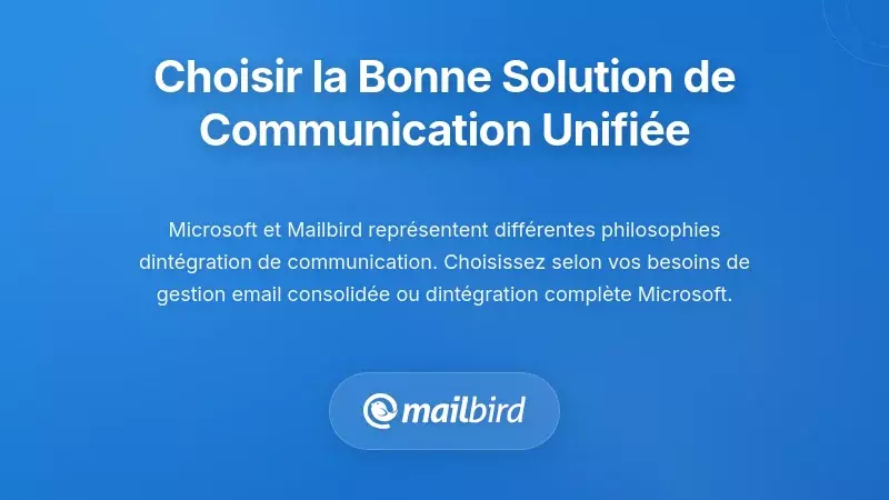 Tableau de comparaison montrant les options de solution de communication unifi&eacute;e pour l'int&eacute;gration d'e-mail et de chat