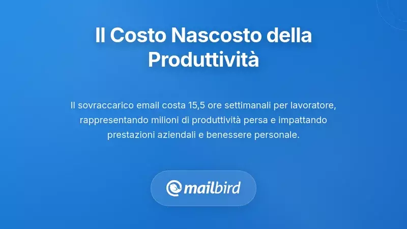 Grafico che mostra la perdita di produttività e i costi nascosti del sovraccarico di email per i lavoratori da remoto