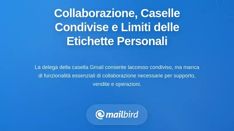 Collaborazione, Caselle di Posta Condivise e i Limiti delle Etichette Individualizzate