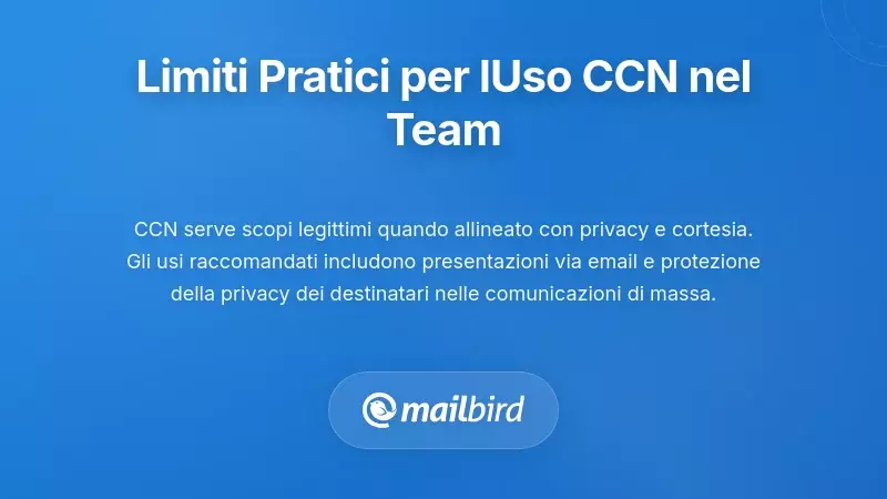 Membri del team che stabiliscono confini chiari per l’uso appropriato del BCC nelle email di lavoro