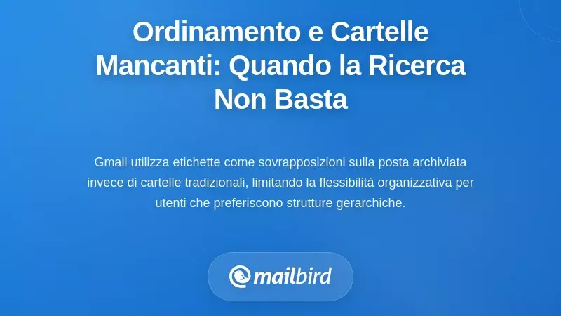 La Mancanza di Ordinamento e Semantica delle Cartelle: Quando la Ricerca Non Basta