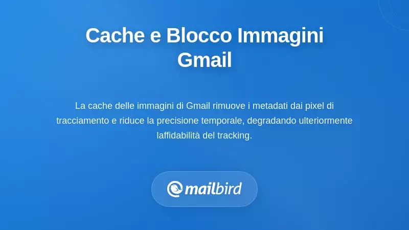 Schermata delle funzionalit&agrave; di caching delle immagini di Gmail e di protezione della privacy del client di posta