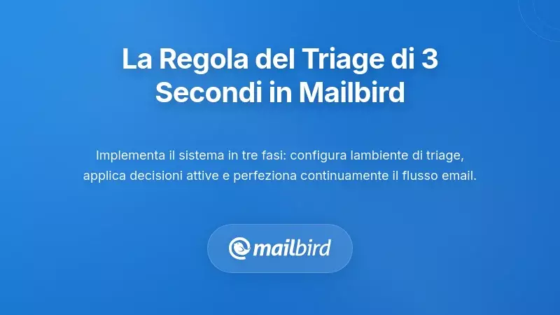 Implementare la regola di triage dei tre secondi in Mailbird