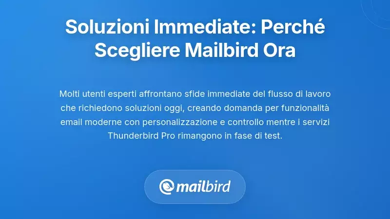 Soluzioni Immediate: Perch&eacute; gli Utenti Avanzati Scegono Mailbird Ora