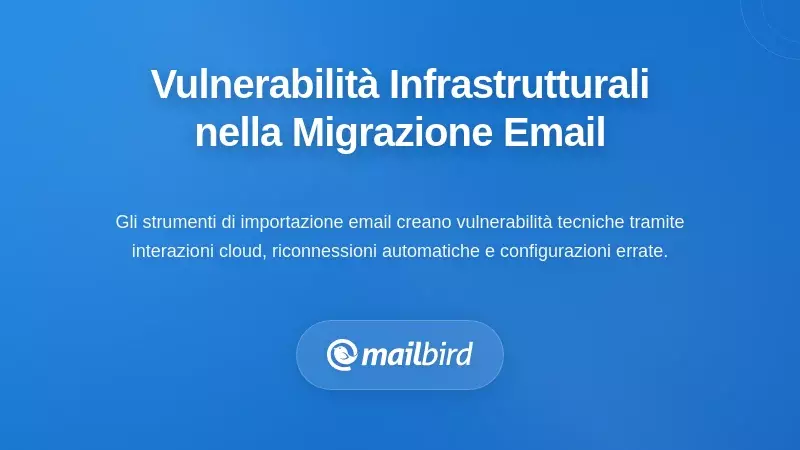 Vulnerabilit&agrave; dell'infrastruttura tecnica nella migrazione delle email