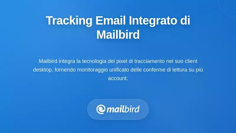 Interfaccia client email Mailbird che mostra funzioni integrate di tracciamento email e conferma di lettura