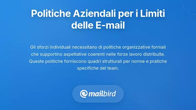 Creare Politiche Organizzative che Supportano i Limiti dell'Email