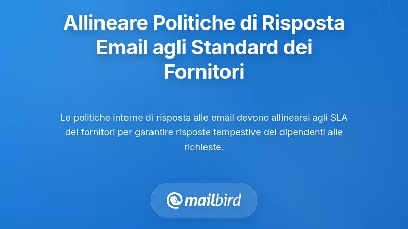 Allineamento delle Politiche Interne sui Tempi di Risposta Email con gli Standard dei Fornitori