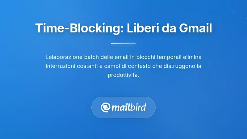 Calendario con blocchi temporali che mostrano sessioni designate per la gestione delle email per una gestione e-mail Inbox Zero