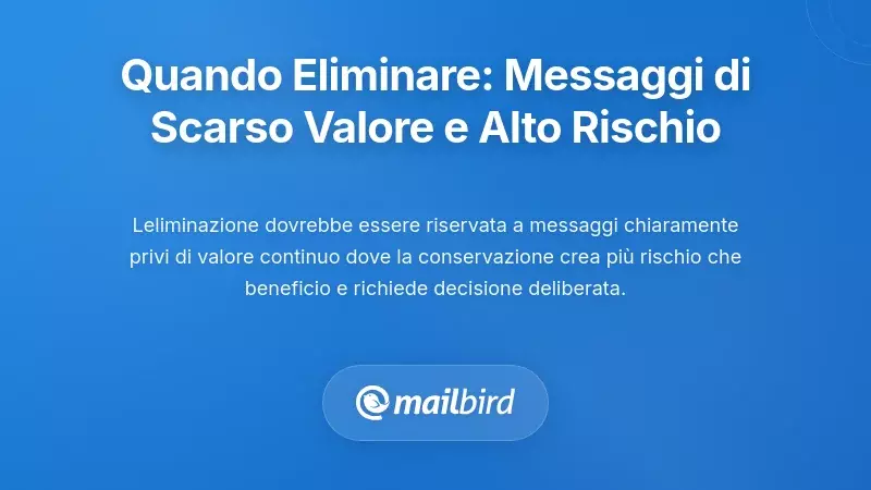 Quando Eliminare: Rimozione Strategica di Messaggi a Basso Valore e ad Alto Rischio
