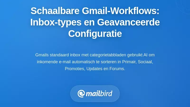 Implementatie van schaalbare Gmail-workflows: Inbox types en geavanceerde configuraties