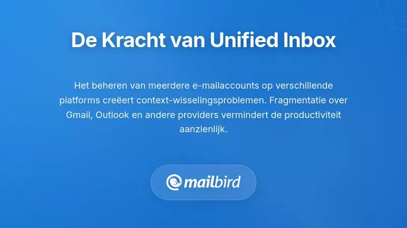 Geünificeerde inbox architectuur die meerdere e-mailaccounts consolideert in één interface