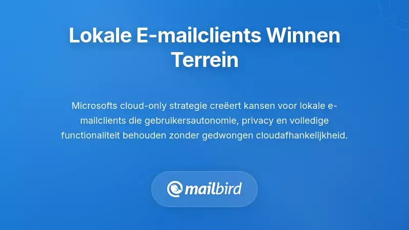 Grafiek die de groei van de adoptie van lokale e-mailclients illustreert terwijl gebruikers privacy en controle zoeken