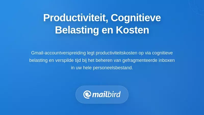 Productiviteit, Cognitieve Last en Operationele Kosten
