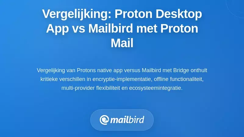 Vergelijkende Analyse: Proton Desktop App versus Mailbird met Proton Mail