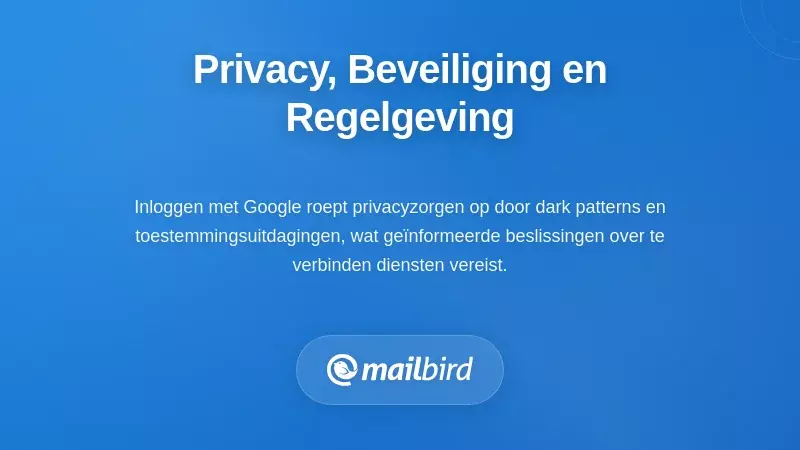 Privacy- en beveiligingsinstellingen voor aanmelden met Google die OAuth-machtigingen en gegevensbeheersingscontroles tonen