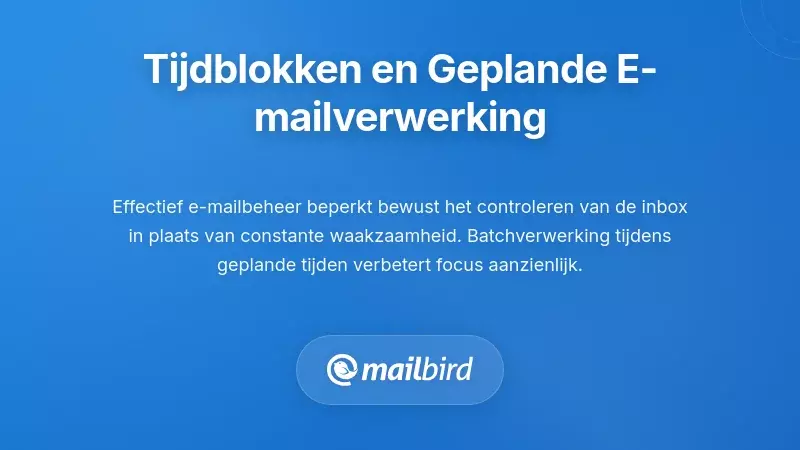 Professioneel die een tijdblokschema implementeert voor effici&euml;nte e-mailverwerking en inboxbeheer