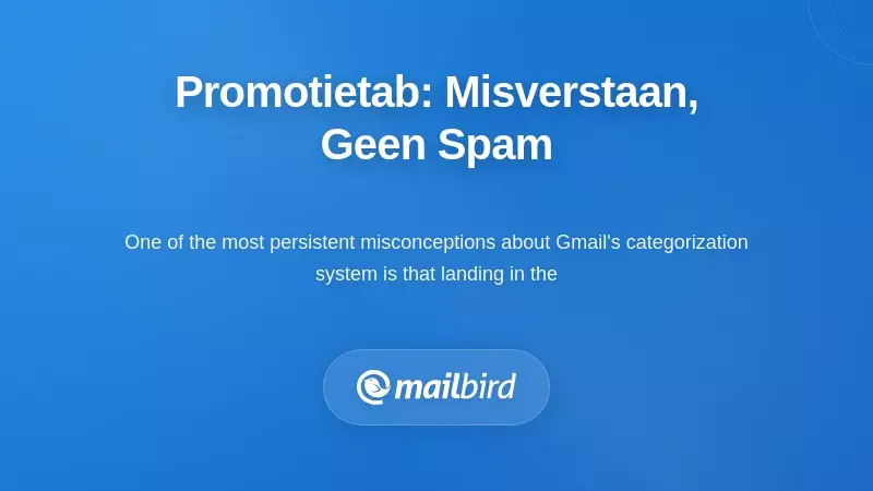 Gmail Promotietabbladinterface die gecategoriseerde e-mails toont gescheiden van de spamfolder