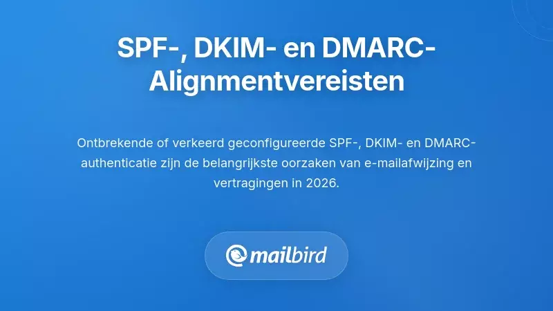 SPF-, DKIM- en DMARC-authenticatie-uitlijningsvereisten
