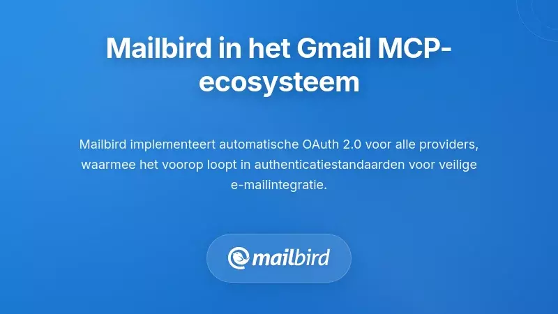 Mailbird e-mailclient interface die Gmail MCP-serverintegratie toont met AI-assistent workflow