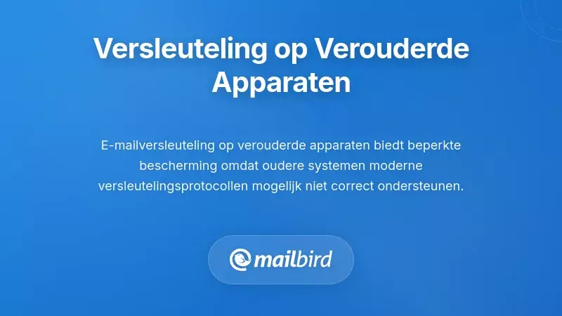 Verouderde computer die kwetsbaarheden en beveiligingszwaktes van e-mailversleuteling toont