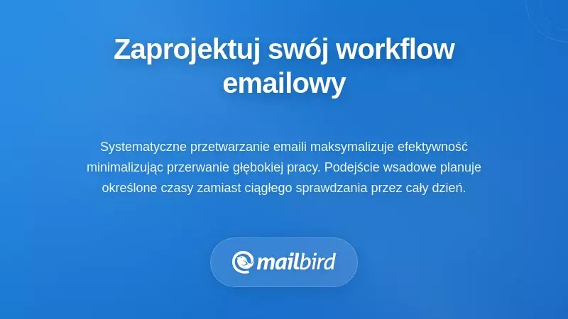 Diagram codziennego przepływu pracy z przetwarzaniem poczty pokazujący systematyczne podejście do zarządzania skrzynką odbiorczą