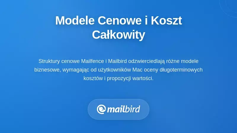 Wykres por&oacute;wnawczy cen Mailfence i Mailbird pokazujący struktury koszt&oacute;w dla użytkownik&oacute;w Mac w 2025 roku