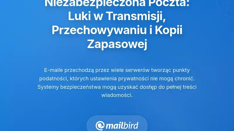 Niechroniona podr&oacute;ż: Luki w ustawieniach prywatności e-maila podczas przesyłania, przechowywania i tworzenia kopii zapasowych