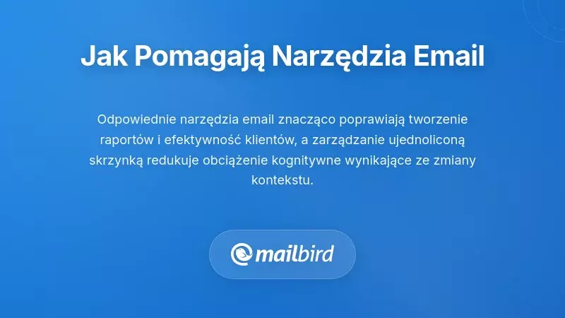 Panel narzędzi do zarządzania e-mailami wyświetlający funkcje organizacji raportów dla klientów