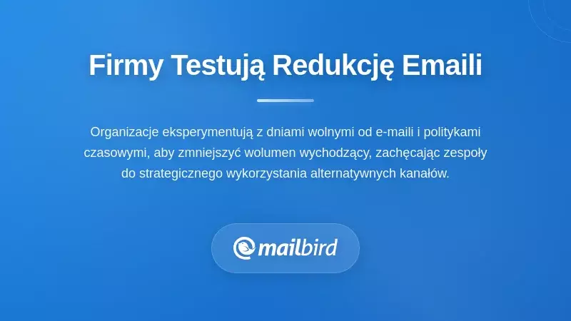 Organizacje już eksperymentujące z redukcją liczby e-maili