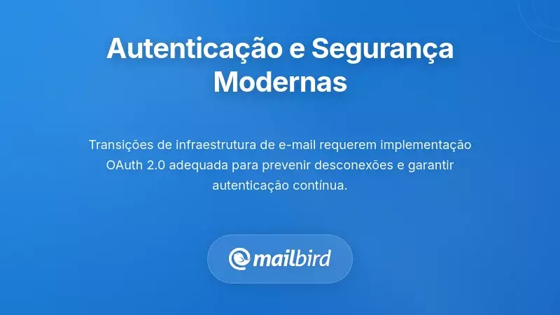 Aplicação de email para ambiente de trabalho a mostrar autenticação moderna e funcionalidades de segurança para várias contas