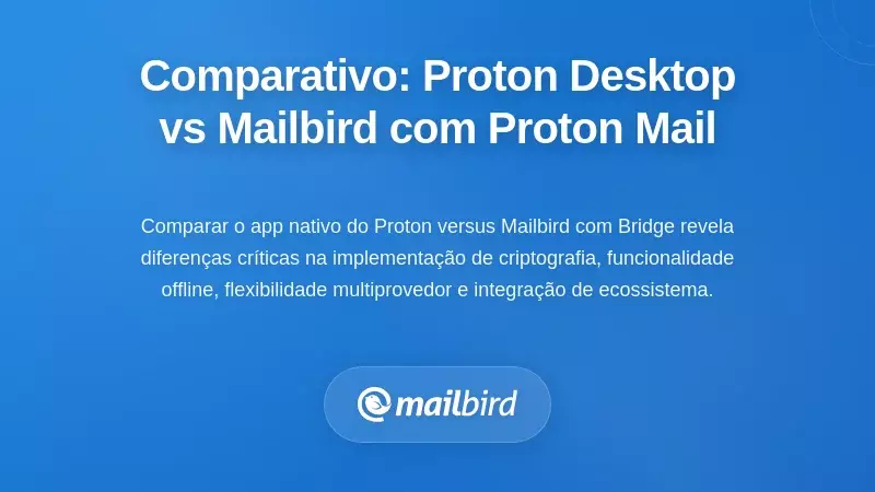 Análise Comparativa: Aplicativo Desktop Proton vs Mailbird com Proton Mail