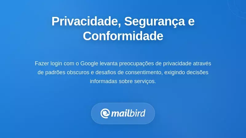 Interface de definições de privacidade e segurança ao fazer login com o Google, mostrando permissões OAuth e controlos de acesso a dados