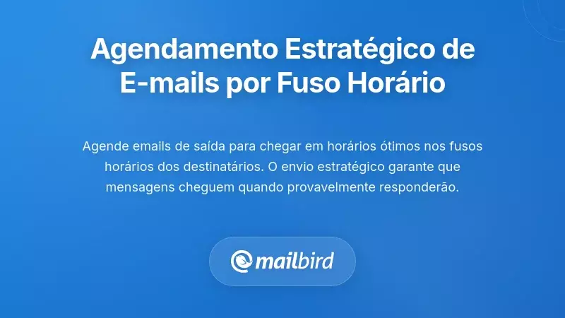 Interface de agendamento de e-mails mostrando seleção de fuso horário para entrega ótima de mensagem