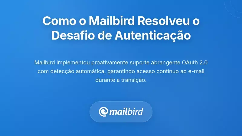 Como Clientes de E-mail Modernos como o Mailbird Resolveram o Desafio da Autentica&ccedil;&atilde;o