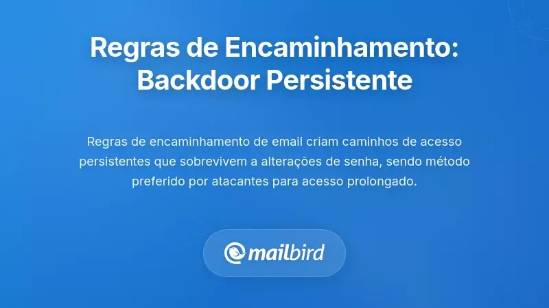 Ilustra&ccedil;&atilde;o das regras de encaminhamento de email criando acesso de porta dos fundos persistente &agrave;s contas de utilizador