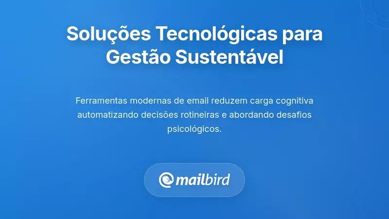 Painel de software de gerenciamento de e-mails mostrando ferramentas tecnol&oacute;gicas para organiza&ccedil;&atilde;o da caixa de entrada