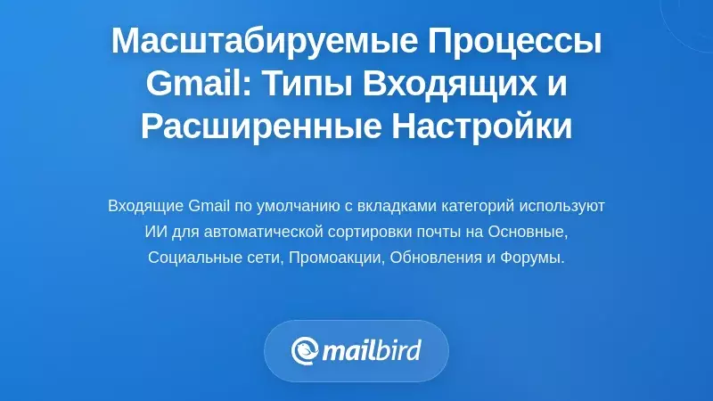 Реализация масштабируемых рабочих процессов в Gmail: типы входящих и расширенные настройки