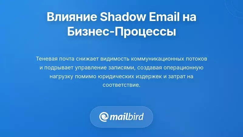 Диаграмма, показывающая операционные издержки и влияние на бизнес при несанкционированном использовании теневой электронной почты