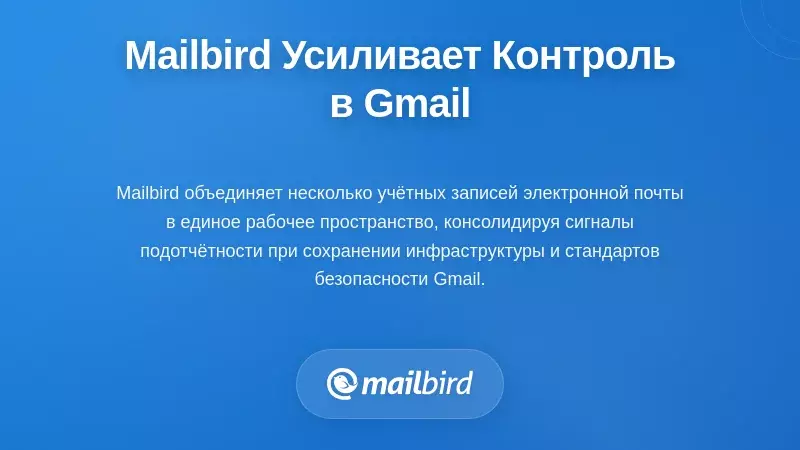 Интерфейс почтового клиента Mailbird с функциями ответственности в Gmail для командного сотрудничества и координации